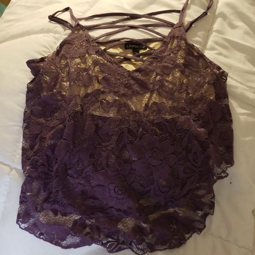 Express lace tank/Crop tank